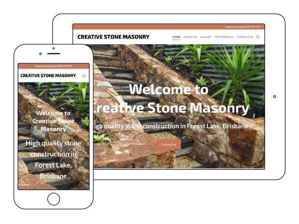 Sample of Creative Stone Masonry website.