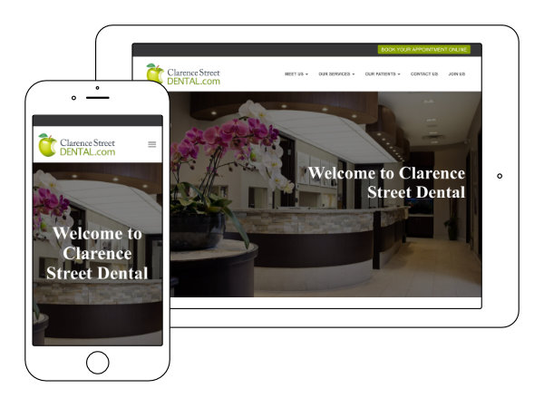 Sample of Clarence Street Dental website